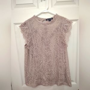 Cable and Gauge Beige Blouse